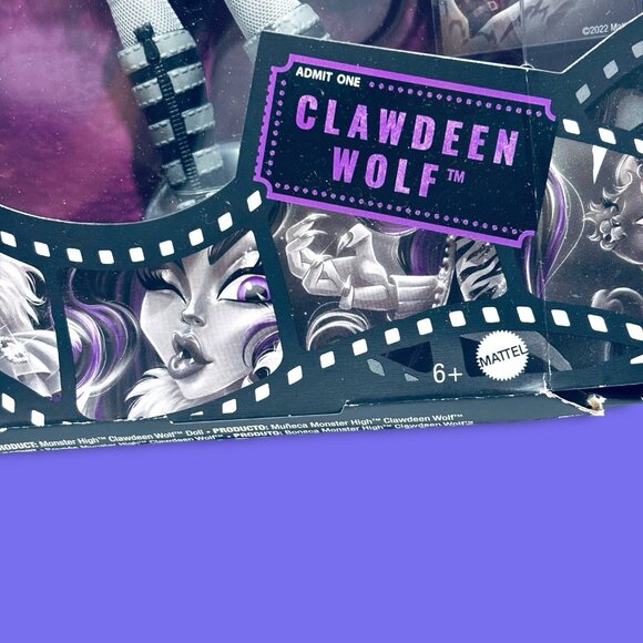 Monster High Doll, Clawdeen Wolf in Black & White, Reel Drama Collector See Pics - Picture 4 of 10